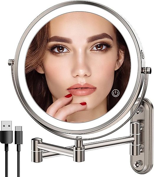 Vivitar Kosmetikspiegel Wiederaufladbarer beleuchteter Badezimmerspiegel, 1 günstig online kaufen
