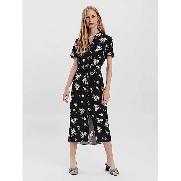 Vero Moda Simply Easy Kurzärmliges Langes Kleid S Black / Aop Sandy günstig online kaufen