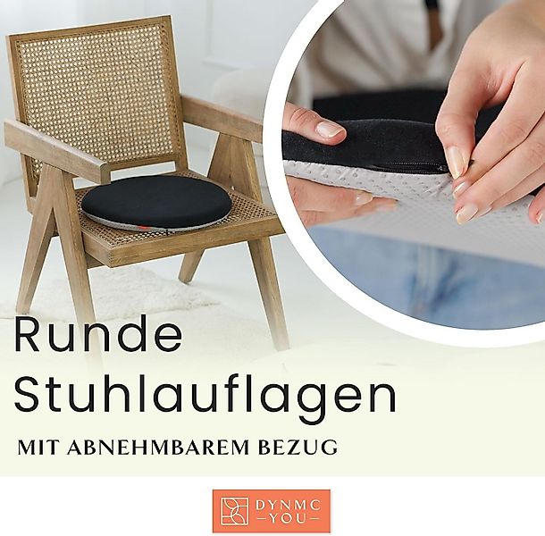 DYNMC you Sitzkissen Stuhl - Stuhlkissen 39x39 - Rund Set, Mittelhart H3 - günstig online kaufen