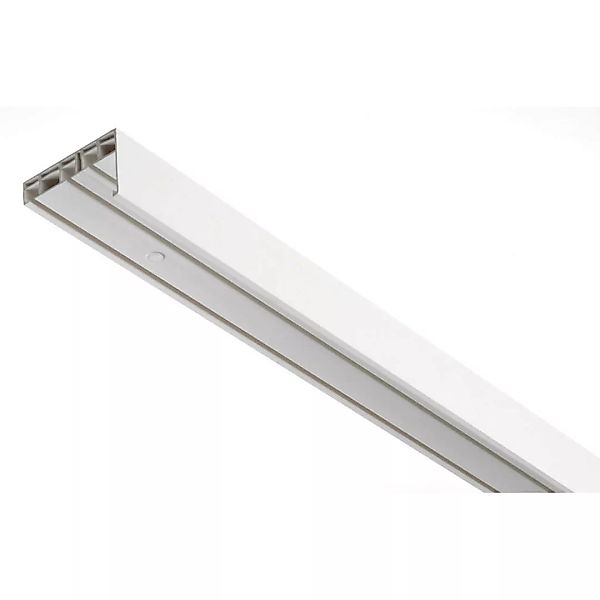Gardinenschiene mit Blende weiß Kunststoff L: ca. 150 cm 3.0 Läufe günstig online kaufen