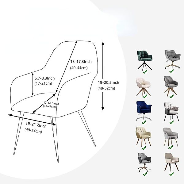 BYSURE Stuhlbezug, Elastischer, gebogener Esszimmerstuhlbezug günstig online kaufen
