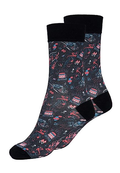KingKerosin Socken Rockabilly Devil im Oldtimer-Design günstig online kaufen