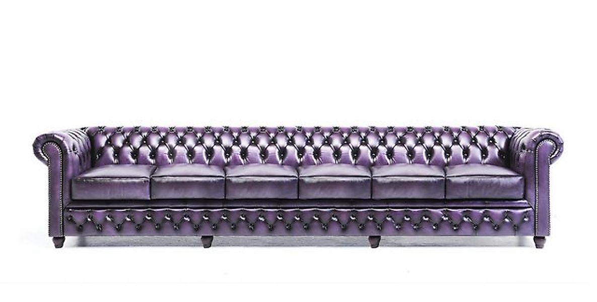 Xlmoebel Chesterfield-Sofa Hochwertiges Lila 6-Sitzer-Sofa in Designer-Opti günstig online kaufen