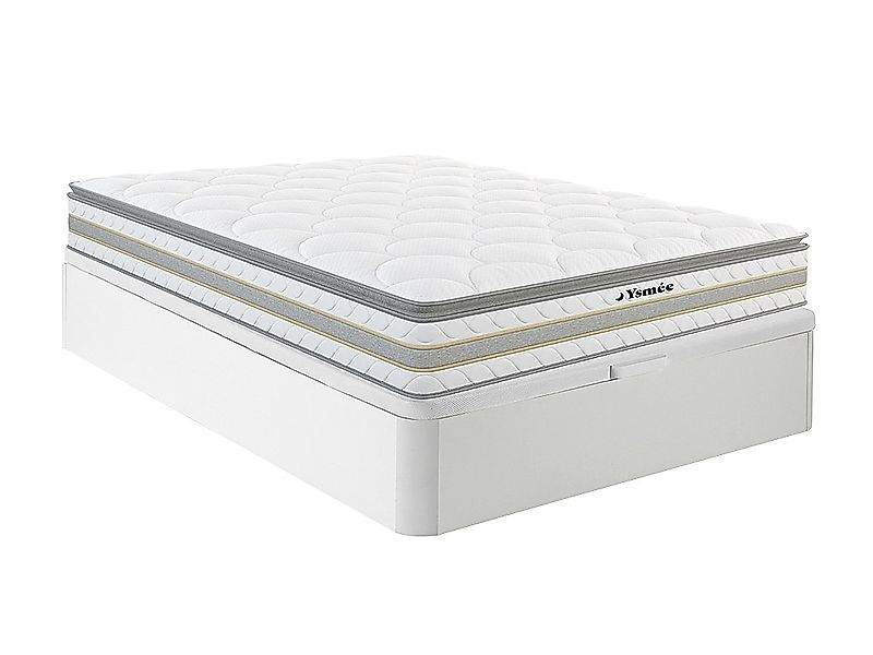 Set aus Bettgestell mit Bettkasten + Taschenfederkernmatratze & Topper - 14 günstig online kaufen