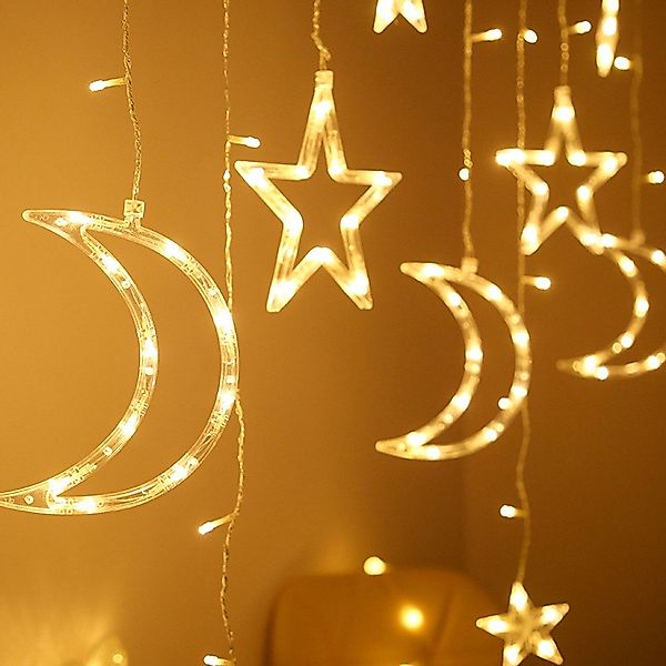 Rosnek LED-Lichtervorhang Sterne Lichternetz,8 Modi, Für günstig online kaufen
