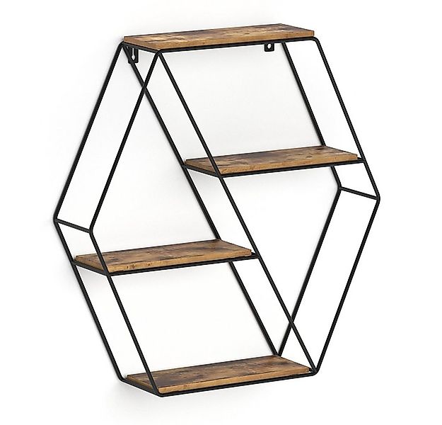 Vicco Bücherregal Fyrk, Eiche rustikal/Schwarz, 52 x 52 cm Eckform, 1-tlg. günstig online kaufen