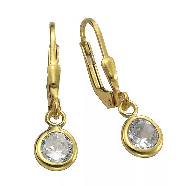 Vivance Paar Ohrhänger "925 Silber vergoldet Zirkonia" günstig online kaufen