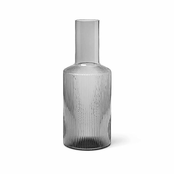 ferm LIVING Karaffe Ripple, grau, 1 L, Glas, mundgeblasen günstig online kaufen