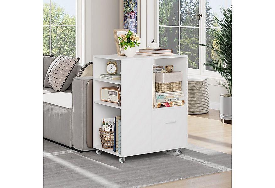 HOMECHO Aktenschrank auf Rollen Rollcontainer mit Schublade Druckerschrank günstig online kaufen