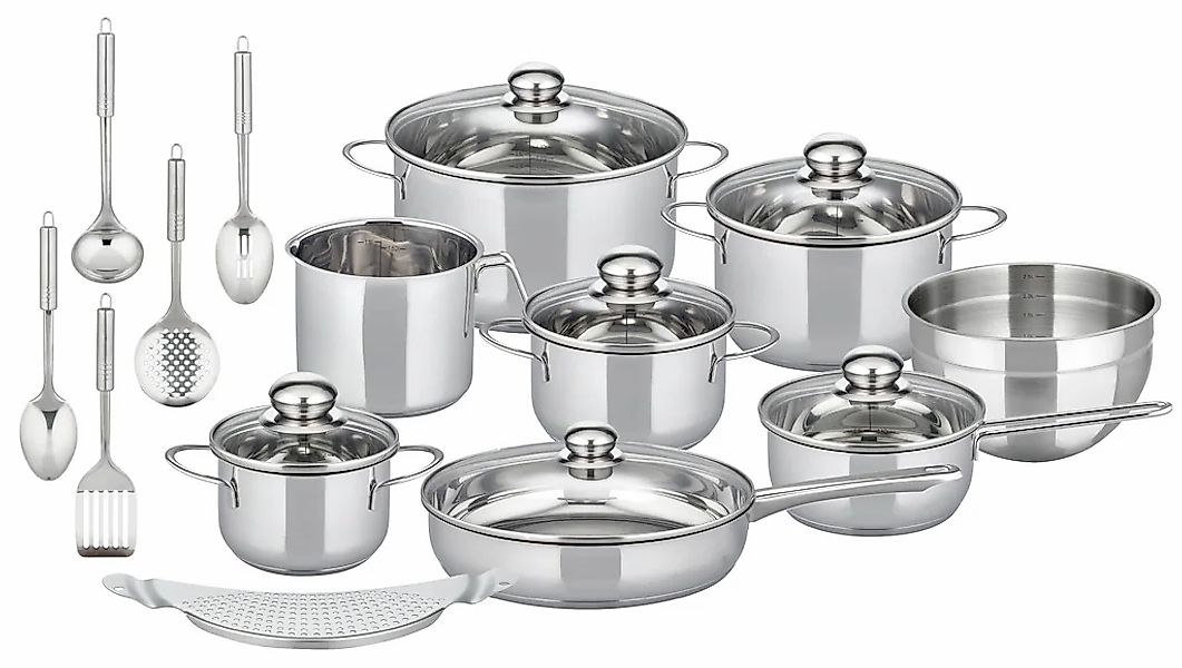 Elo Basic Topf-Set "Prima Tavola Edelstahl Topfset 20-teilig" Edelstahl 201 günstig online kaufen