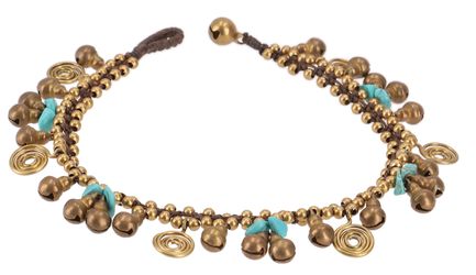 Guru-Shop Fußkette Fußkette Makramee mit Glöckchen, günstig online kaufen