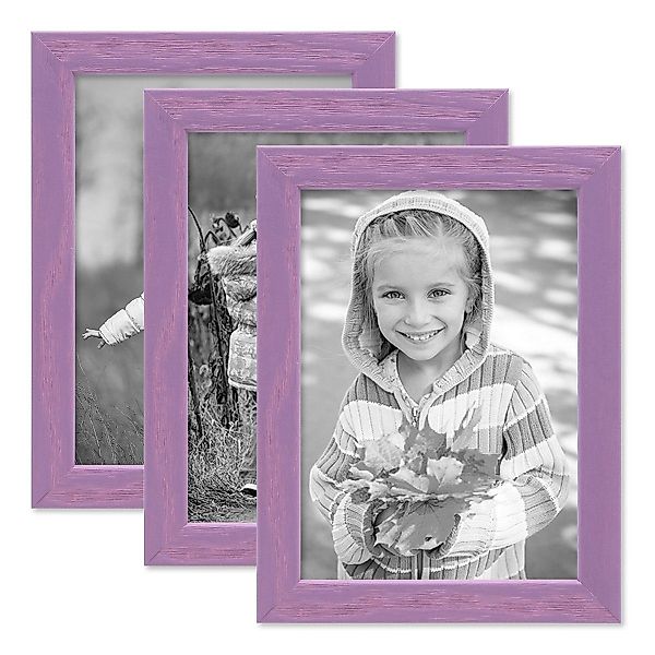 PHOTOLINI Bilderrahmen 3er Set Massivholz-Rahmen - günstig online kaufen