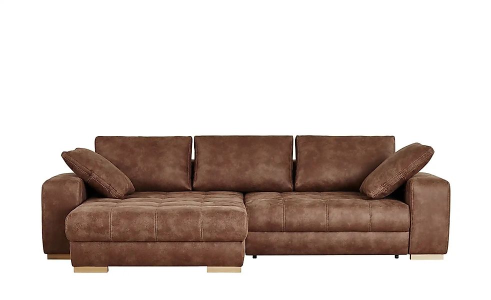 bobb Ecksofa cognac - Mikrofaser Caro ¦ braun ¦ Maße (cm): B: 305 H: 68 T: günstig online kaufen