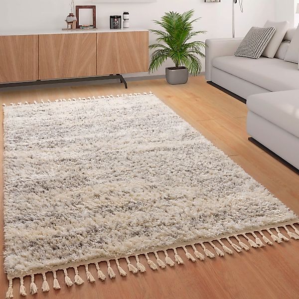 Paco Home Hochflor-Teppich »Vimmerby 480«, rechteckig, meliertes Design, Sc günstig online kaufen