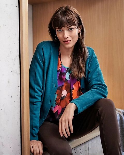 Hajo Strickjacke Cardigan mit V-Ausschnitt günstig online kaufen