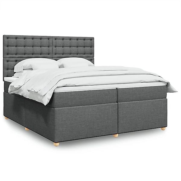 vidaXL Boxspringbett mit Matratze Dunkelgrau 200x200 cm Stoff 3293702 günstig online kaufen