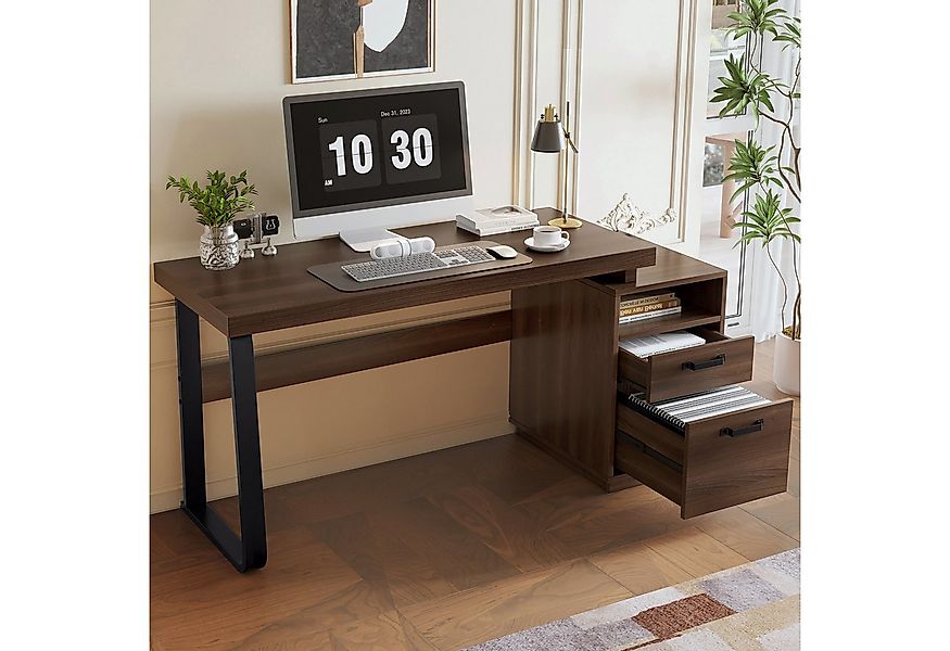 Merax Schreibtisch (1-St., 135x54x76.3cm), Arbeitstisch mit 2 Schubladen, B günstig online kaufen