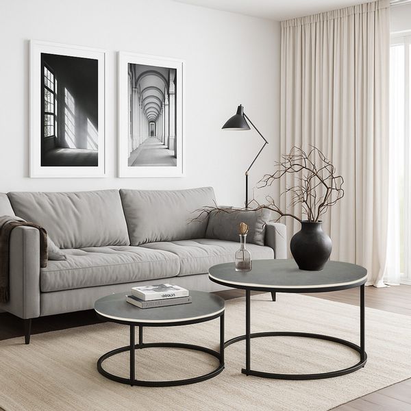 G-LEAF Couchtisch Beistelltisch-Set mit platzsparendem Nesting-Design günstig online kaufen