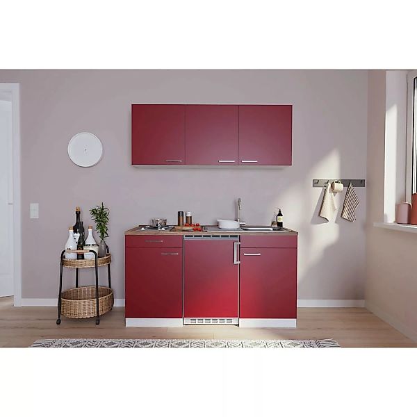 Respekta Küchenzeile KB150WR 150 cm Rot-Weiß günstig online kaufen