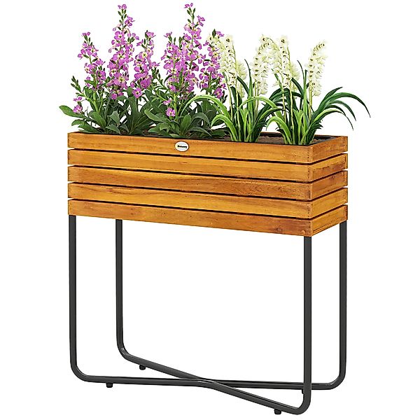 Outsunny Blumentopf Pflanzkasten auf Beinen rechteckig mit Drainagelöchern günstig online kaufen
