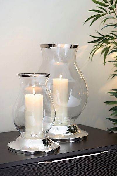 Fink Windlicht »BIG« Silberfarben - aus Metall vernickelt und Glas günstig online kaufen