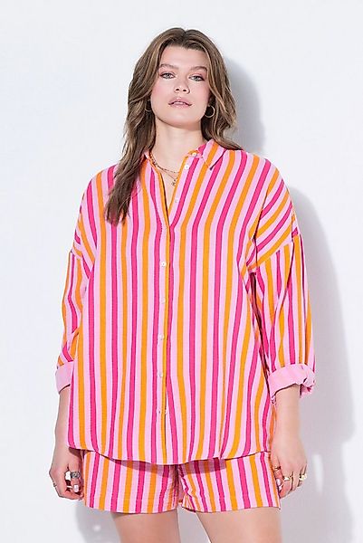 Studio Untold Hemdbluse Musselin Bluse oversized Neon Stripes Langarm günstig online kaufen