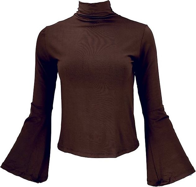 Guru-Shop Longsleeve Schmales Langarmshirt mit Trompetenärmeln und.. altern günstig online kaufen
