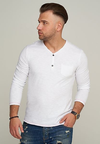 CARISMA Longsleeve CRSEWARD V-Neck mit Knopfleiste günstig online kaufen