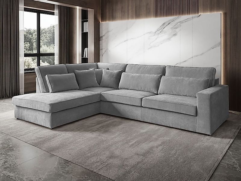 Beautysofa Ecksofa mit dekorativen Kissen PARMA, günstig online kaufen