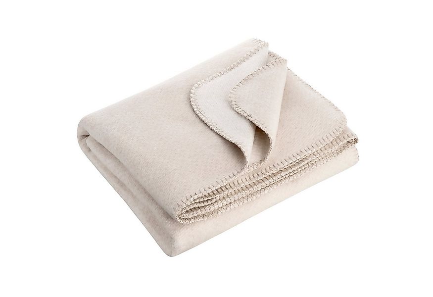 Wolldecke EMMA Premium Kuscheldecke aus 100% weicher Bio-Baumwolle in 7 Far günstig online kaufen