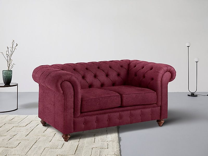 Home affaire Chesterfield-Sofa Chesterfield 2-Sitzer B/T/H: 150/89/74 cm, m günstig online kaufen