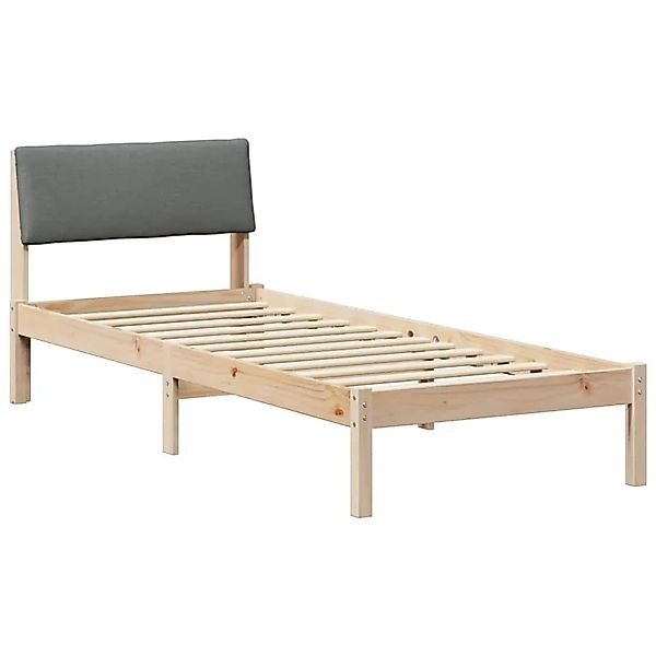 vidaXL Bettgestell Braun und Dunkelgrau 75 x 190 cm Massivholz Kiefer 87858 günstig online kaufen
