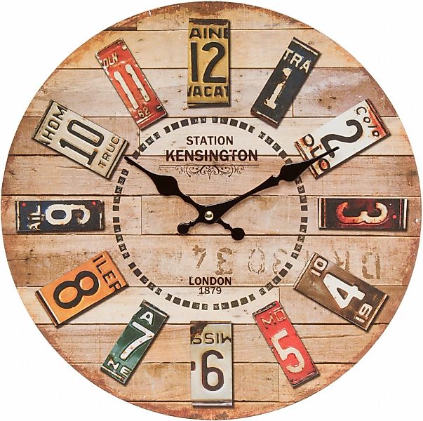 Myflair Möbel & Accessoires Wanduhr ""Wanko"", rund, Holz Optik, dekorativ günstig online kaufen