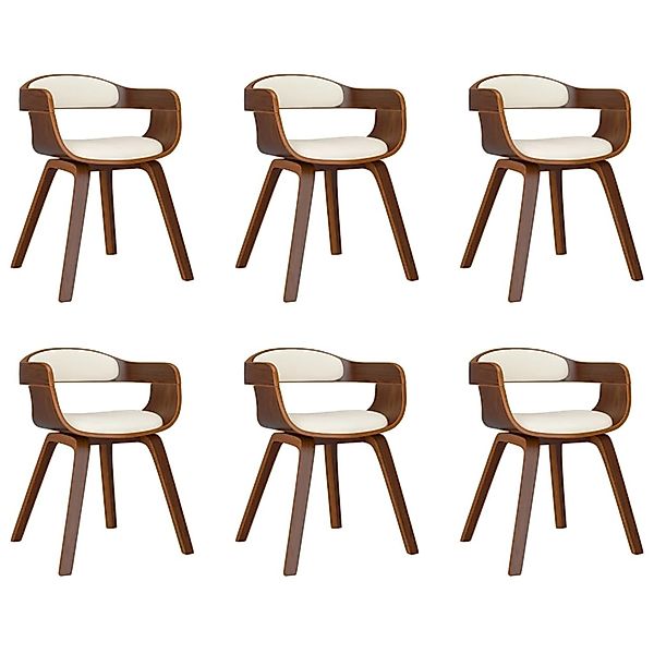vidaXL Esszimmerstühle 6 Stk Creme Bugholz und Kunstleder 3092390 günstig online kaufen