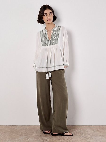 Apricot Blusentop Tassel Top mit Stickerei günstig online kaufen