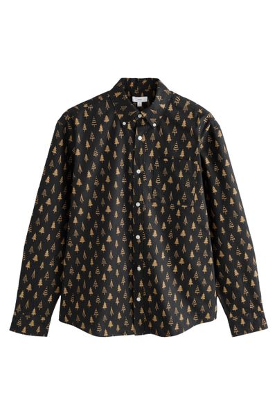 Next Langarmhemd Langärmeliges Hemd mit Weihnachtsmotiv günstig online kaufen