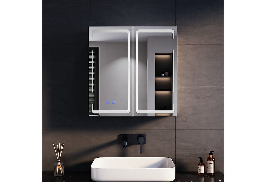 SONNI Badezimmerspiegelschrank Doppeltüriger beleuchteter Anti-Beschlag-Spi günstig online kaufen