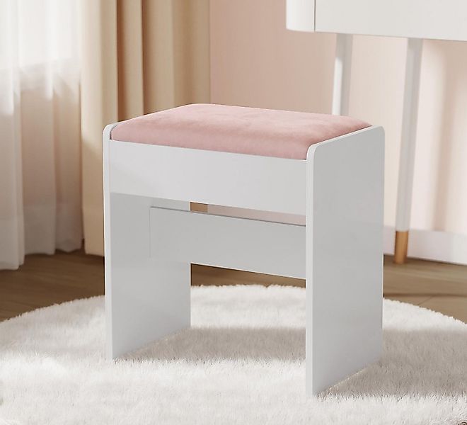 VASAGLE Schminktisch, Hocker Schminktisch, Sitzhocker gepolstert, mit rutsc günstig online kaufen