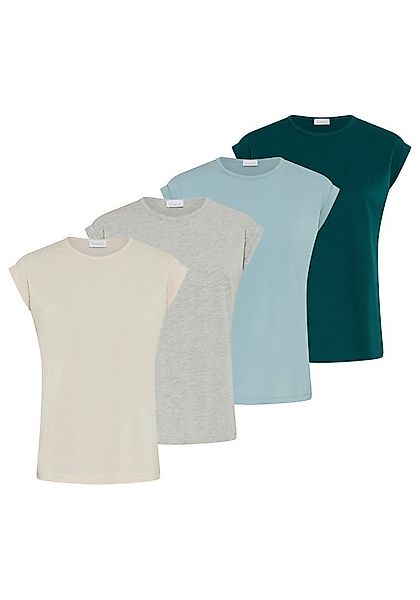 Boysen's T-Shirt (4er-Pack) figurumspielende Passform, Rundhalsausschnitt günstig online kaufen