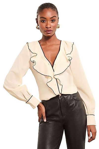 LIPSY Langarmbluse Lipsy Bluse mit V-Ausschnitt, Rüschen, Regular (1-tlg) günstig online kaufen