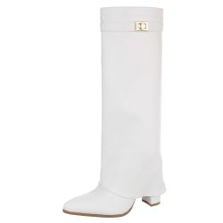 Ital-Design Elegante kniehohe Stiefelette mit Blockabsatz günstig online kaufen