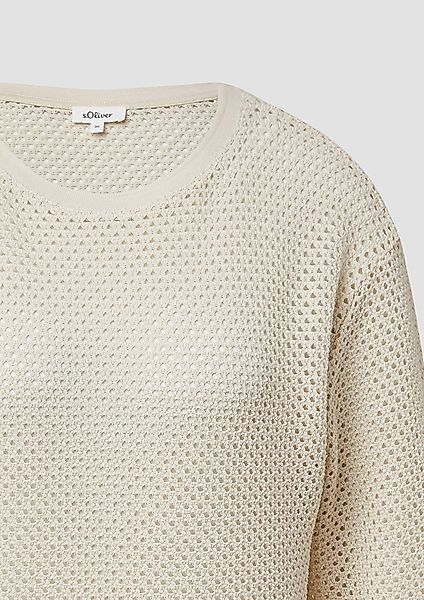 s.Oliver 3/4-Arm-Shirt Transparentes Rundhalsshirt aus Ajourjersey günstig online kaufen