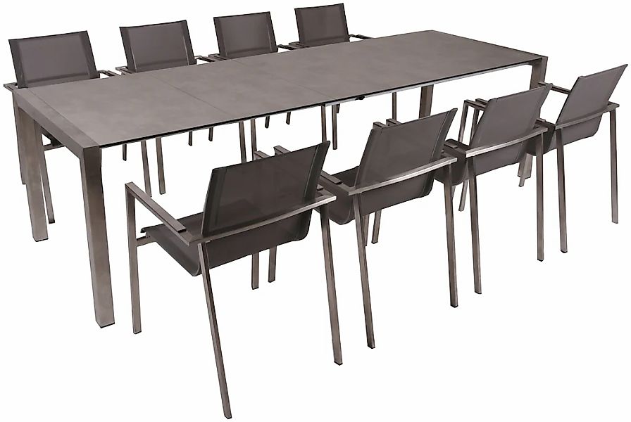 Garden Pleasure Garten-Essgruppe "SIENNA" 9 Stk. tlg. mit ausziehbarem Tisc günstig online kaufen
