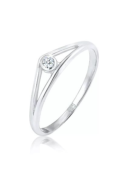 Elli DIAMONDS Verlobungsring "Verlobungsring Geo Diamant (0.03 ct.) 925 Sil günstig online kaufen