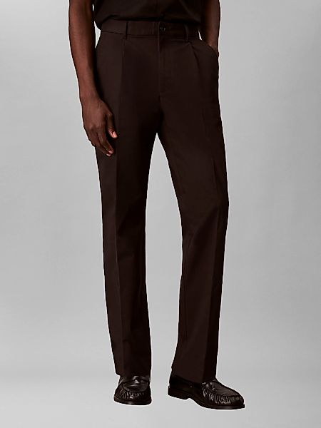 Calvin Klein Chinohose "STRAIGHT PLEATED SATEEN CHINO" mit Bundfalte, Strai günstig online kaufen
