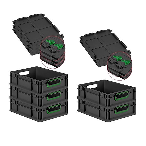 PROREGAL SuperSparSet 5x Eurobox Nextgen Color Mit Scharnierdeckel HxBxT 12 günstig online kaufen