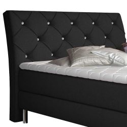 Doppelbett Polsterbett in Schwarzbraun 215 cm tief günstig online kaufen