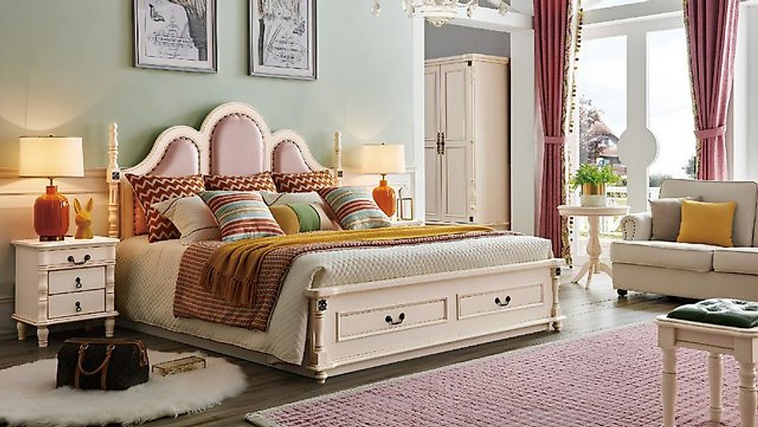 Xlmoebel Bett 3-teiliges Schlafzimmer-Set mit 2 Nachttischen aus Holz, (3-t günstig online kaufen
