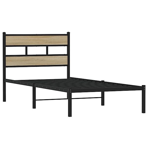 vidaXL Bett Metallbett ohne Matratze Sonoma-Eiche günstig online kaufen