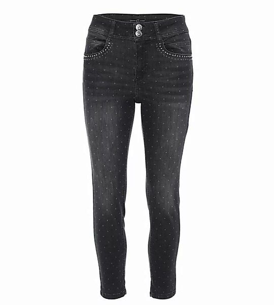 Christian Materne Röhrenjeans Slim-Fit-Jeans mit Tupfendessin günstig online kaufen